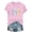 S0-Pink, variant on Womens Easter Tops Bunny Happy Festival Short Sleeve Holiday T Shirts Crewneck Tops Spring Beach Clothes M