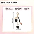 thumbnail image 2 of Uxcell Rose Keychain Pendant, Rose Flower Purse Charm for Handbags Floral Keyring with Chain Tassel for Women Girls Tote Bags Black, 2 of 7