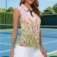 thumbnail image 5 of Uorisanigo Cute Rabbit Women's Sleeveless Golf Tennis Shirts Size S Versatile Zip Up Collar Moisture Wicking Casual Tennis Activewear Tulip Relaxed Workout Tank Tops, 5 of 7