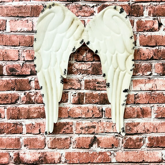 Metal hanging Angel Wings Wall Art Decor Rustic Metal Angel Wall Sculptures Antique Angel Wall Decoration 17"H