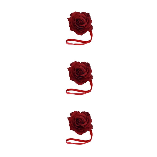 QualitChoice Rideau Tieback Punch-free Élégant Forme de Fleur Décorative Remplacement Boucle de Maison Attache Ornement Accessoires Rouge 3PCS