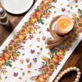 thumbnail image 4 of Fall Orange Maple Leaf Watercolor Table Runner 13x70in Non-Slip Cotton Linen Table Runners, Thanksgiving Pumpkin Sunflower Dresser Scarves TableRunner for Dinner Kitchen Dining Wedding Party, 4 of 9