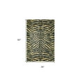 thumbnail image 5 of 3' X 5' Black and Gold Animal Print Shag Handmade Non Skid Area Rug, 5 of 10