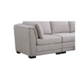 thumbnail image 3 of BenJara Goz 96 Inch Reversible 3 Seater Sectional Sofa, RAF Ottoman, Gray Linen-Color:Gray,Material:Linen, 3 of 4