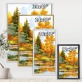 thumbnail image 4 of Designart 'Autumn Forest By The Lake Side II' Lake House Framed Canvas Wall Art Print, 4 of 5