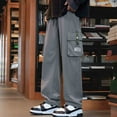 thumbnail image 2 of Kalauyu Men's Fleece Cargo Pants Casual Straight Leg Sweatpants Elastic Waist Men Pants with Pockets Hiking Pants, 2 of 6