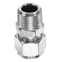 Uxcell Compression Fitting 14mm OD x 1/2" NPT Male Stainless Steel Coupler Adapter