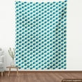 thumbnail image 4 of Abstract Fabric by the Yard, Geometric Triangles in Various Tones Isometric Rhombus Shapes, Upholstery Fabric for Dining Chairs Home Decor Accents, Pale Green Petrol Blue by Ambesonne, 4 of 5