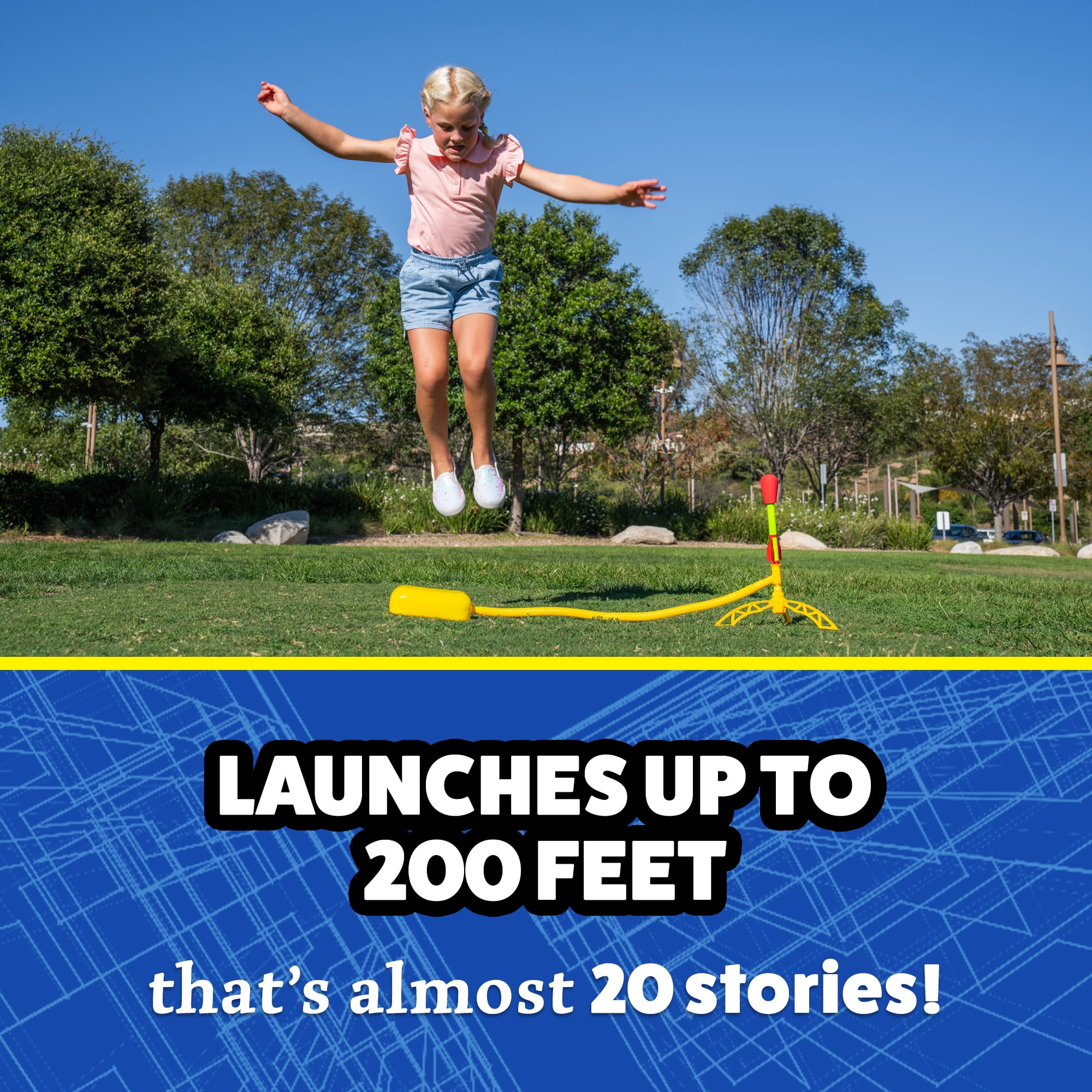 Stomp Rocket® Original Ultra Rocket Launcher for Kids, Soars 200', Adjustable Launcher, Kids Ages 5+