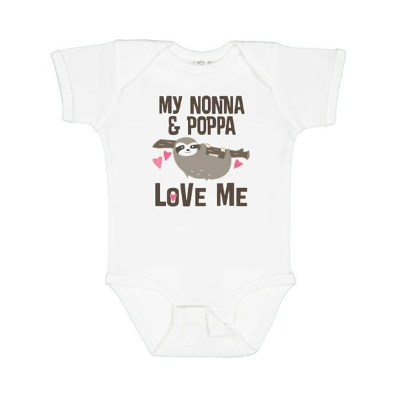 Inktastic Nonna and Poppa Granddaughter Sloth Girls Baby Bodysuit