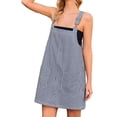 thumbnail image 4 of Women Summer Striped Casual Denim Dress Sleeveless Denim Dress with Pockets, 4 of 7