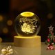 thumbnail image 1 of InnotechSC 3D Christmas Snowman en Bola de Cristal de 60 Mm con Grabado Láser, Decoración Del Hogar con Base de Luz de Madera, 1 of 6
