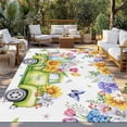 thumbnail image 2 of Happy Easter Outdoor Rug for Patio/Deck/Porch, Non-Slip Large Area Rug 5 x 7 Ft, Watercolor Truck Eggs Flowers Butterfly Botanical Indoor Outdoor Rugs Washable Area Rugs, Camping Rug Carpet Runner, 2 of 8