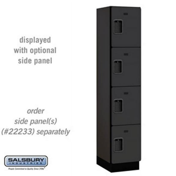 SalsburyIndustries 24168BLK 18 in. 1 Wide Four Tier Extra Wide Designer Wood Locker - Black