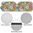 thumbnail image 6 of Yuyamidu Hippie Floral Windshield Sun Shade for Wrangler Rubicon Sahara TJ JK JKU 2 & 4 Door Foldable Front Window Sunshade for UV and Heat, 6 of 7
