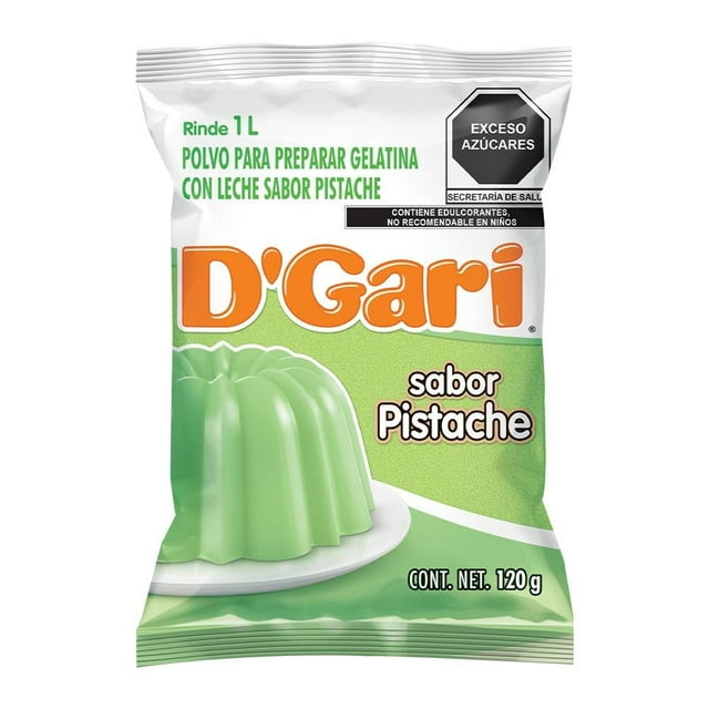 Polvo para preparar gelatina D' Gari de leche sabor pistache 120 g