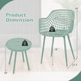 thumbnail image 3 of Costway Ensemble Bistro de Patio 3 Pcs Table et Chaises Robustes Toutes Saisons Ensemble de 2 Vert, 3 of 10