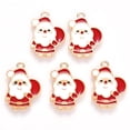 thumbnail image 3 of Colgantes de esmalte de aleación para manualidades, accesorios de pulsera, calcetín navideño, guante, cascabel, manzana, 10 unidades, 3 of 4