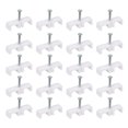 thumbnail image 1 of Unique Bargains Cable Clips with Steel Nail, 100Pcs 9mm/0.35' Plastic Cable Wire Clips, Ethernet Cable Clips Nail in Cable Clips, White, 1 of 6