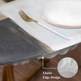 thumbnail image 4 of Brown Black Painting Round Fitted Table Cover Abstract Art Waterproof Table Cloth with Elastic Edge Wipeable Tablecloth for Picnic Camping Party Fits 36"-44" Diameter, 4 of 8