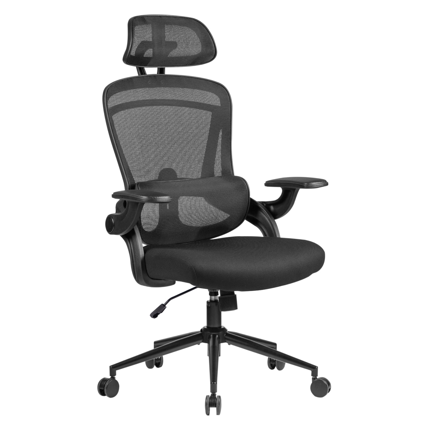 Nouhaus Ergo Fit High Back Ergonomic Mesh Office Chair with Adjustable Lumbar Support for Home Office & Study Room, Black