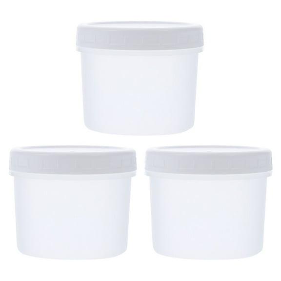 YOSADIER Freezer Containers, Leak-Proof PP White Ice Cream Storage, 3Pcs