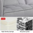thumbnail image 4 of Alden Design Fabric Covered Futon Sofa Bed with Adjustable Backrest, Gray  living room furniture living room sofa furniture sofa My Lux Decor Round, 4 of 8