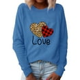 thumbnail image 2 of Chandail Ample à Col Rond Imprimé Cœur de Saint-Valentin Manches Longues Blouse Décontractée, 2 of 6