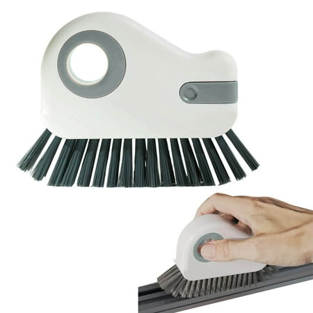 

HSMQHJWE 2 In 1 Cleaning Brush Window Track Cleaning Tools 2024 New Multifunction Hard Cleaning Brush with Hidden Scraper Grout Cleaner Grip Brush for Sliding Door 1PC