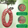 thumbnail image 2 of Songbird Essentials Bird Feeder Squirrel Feeder Whole Peanuts Wreath Red, 2 of 7