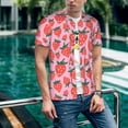 thumbnail image 6 of KLL Cartoon Strawberry for Men's Baseball Shirts,Short Sleeve Casual Shirts Button Down Shirt for Men Beach Summer Wedding Shirt-XX-Large, 6 of 7