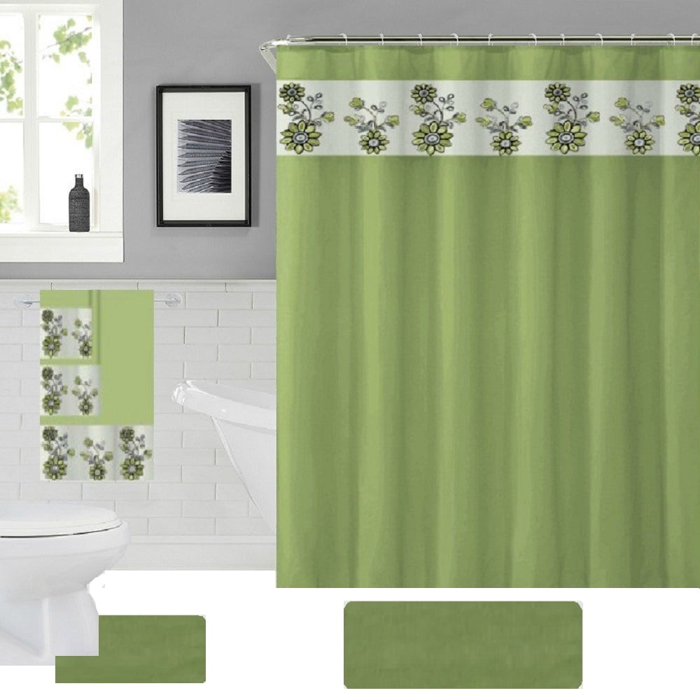 18 Piece Shower Curtain Set Rosemary