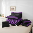 thumbnail image 6 of jejeloiu Zebra Striped Texture 7-Piece Bedding Comforter Set,Inspirational Quote King Bedding Sets,Purple Black Bed Sheets For Adults,Luxury Bedroom Decor Reversible, 6 of 8
