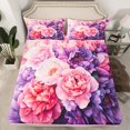 thumbnail image 2 of Erosebridal Romantic Flower Sheet Set Full, Floral Print Bedding Sets Full Size, Spring Floral Decor 4pcs, 2 of 7