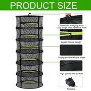 UHIAGREE 6 Layer Herb Drying Rack,Foldable Mesh Plant Dry Net Basket for Herbs Plants,with Zippers