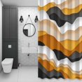 thumbnail image 4 of Gradient Ocean Bathroom Shower Curtain, Waves Orange Gray Gradient Waves Waterproof Washable Soft Bath Curtain for Bathtub Decor with 12 Hooks&Grommet, 72x72 Inch, 4 of 9