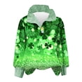 thumbnail image 3 of TaTaai Womens St Patricks Day Print Long Sleeve Button Down Shirt Color Block Striped Collar Casual Blouse Loose Fit Holiday Top Gift, 3 of 7