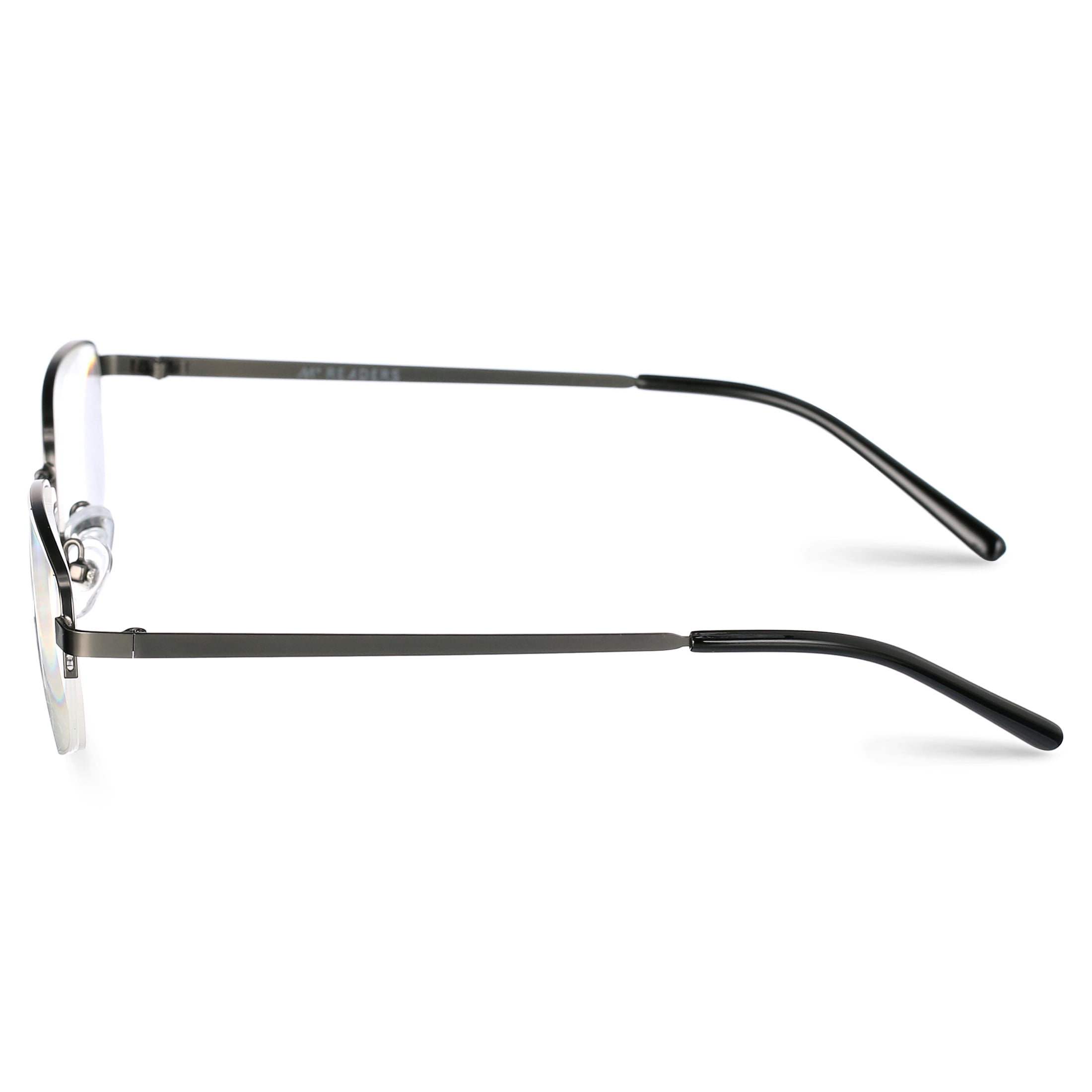 M+ Readers Men's Keith +1.75 Rectangle Reading Glasses with Case, Dark Gunmetal