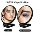 thumbnail image 2 of Magnifying Handhel Mirror Double Sided, 1X 20X Magnification Hand Mirror, Travel Folding HelAdjustable Rotation Pedestal, Portable Small Makeup Mirror, 4 Inch, 2 of 5