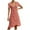 Red, variant on Fesfesfes Womens Dress Floral Print Round Neck Spring Dress Loose Casual Short Sleeve Lace Up Party Beach Dress