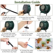 Alarm-Clock Shaped Solar Drip Irrigation System - Indoor/Outdoor Use, Automatic Watering Kit with 2200mAh Battery & Humidity Monitoring for Gardens, Potted Plants