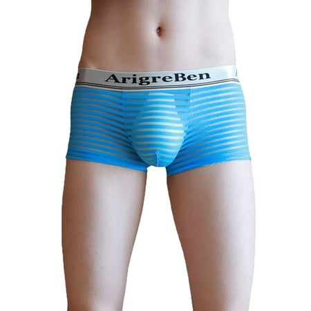 

Gubotare Long Underwear Mens Men s Underwear Breathable Soft Cotton-Modal Blend Pouch Waistband Boxer Briefs V-Support Light Blue XXL