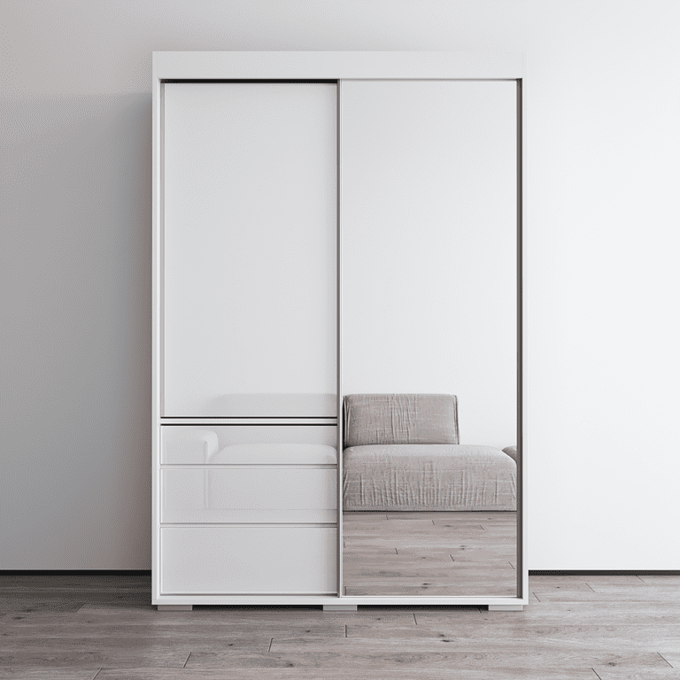 Monaco 2 Door Modern 55 Wardrobe with Mirror
