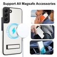 thumbnail image 2 of for Samsung Galaxy S22 PU Leather Back Case, Built-in Invisible Stand [Compatible with Magsafe] Protective Slim Kickstand Anti-fall Phone Cover Compatible with Samsung Galaxy S22, White, 2 of 8