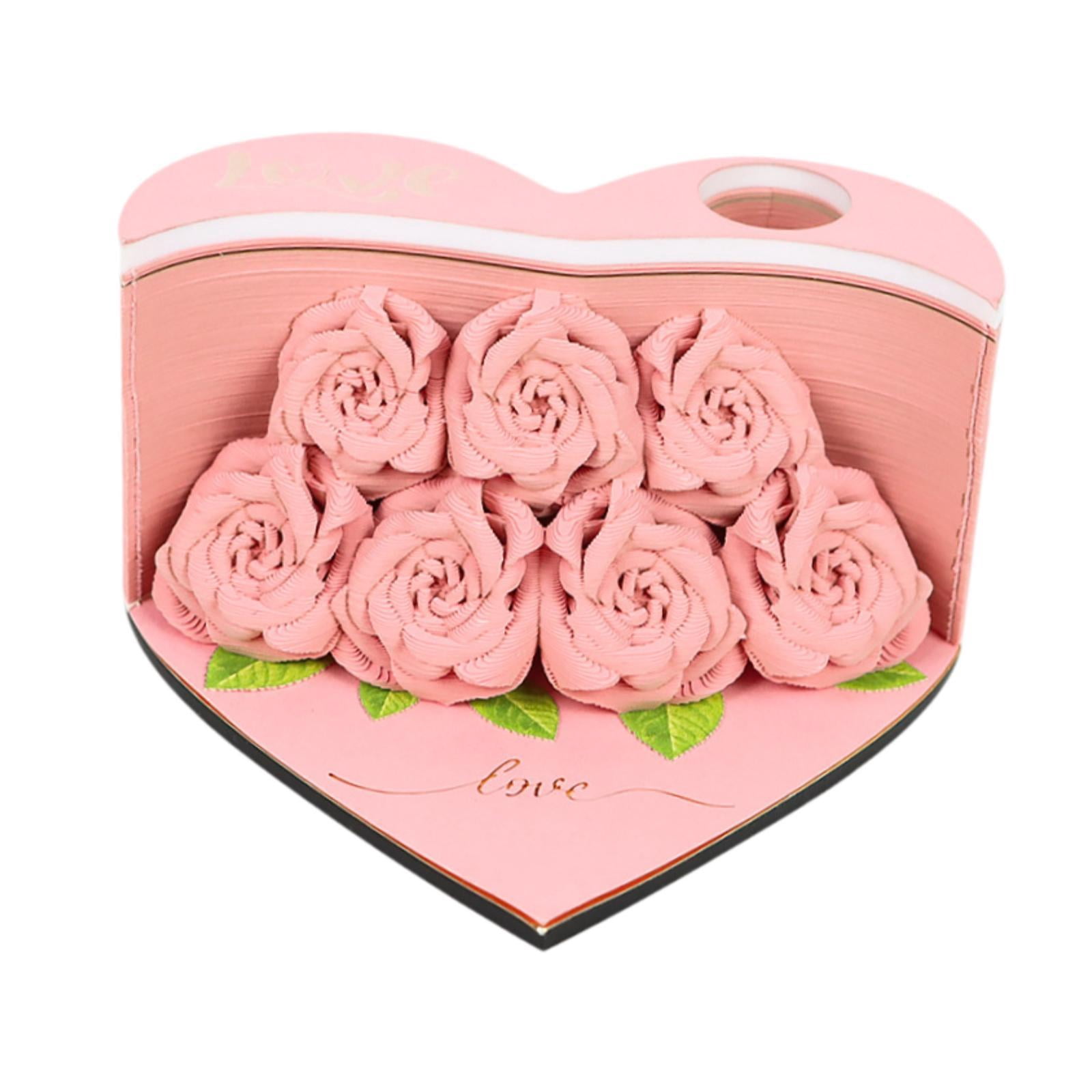 colaxi 3D Memo Pad Story Notepad Paper Carving Art 156 Pages Creative Decorative Notepad Note Pad for Home Living Room Decor Pink