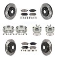 thumbnail image 1 of Transit Auto Front Rear Disc Brake Coated Caliper Drilled Slotted Rotors and Ceramic Pads Kit (10Pc) for Car 2013-2014 Chevrolet Sonic RS KCD-100260T, 1 of 11