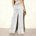 thumbnail image 5 of qucoqpe Womens Wide Leg Sparkly Sequin Pants Baggy Elastic High Waisted Bling Shiny Glitter Dance Trousers, 5 of 7