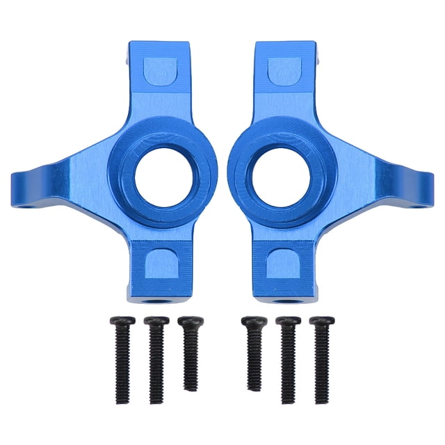 Coupe de Direction de Voiture de RC, 2Pcs Légers Résistants à l'Usure Minimisent la Coupe de Direction en Alliage d'Aluminium de Friction pour 1/16 RC Voiture Rouge, Bleu Foncé
