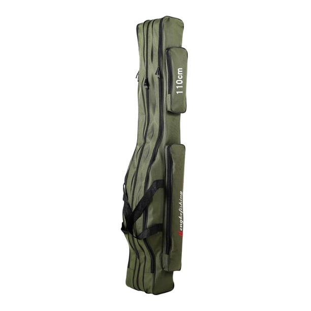 Portador de caña de pescar de lona, herramientas de caña de pescar, estuche para bolsa de almacenamiento, aparejos de pesca, suministros, accesorios 3 capas 150cm Sunnimix Caja de caña de pescar