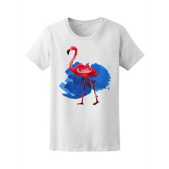 Tropical Flamingo Watercolor T-Shirt Women -Image by Shutterstock, Female XX-Large